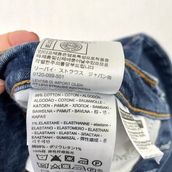 Levi's Premium Wedgie Jeans Stretch Denim Button Fly Medium Wash size 25 - Picture 7 of 9